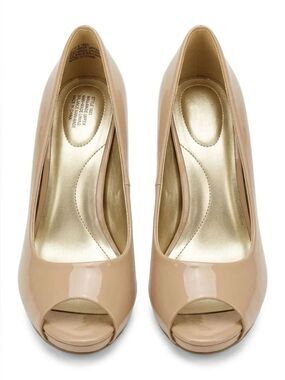 Bandolino Nude Patent Peep-Toe Pumps - Women